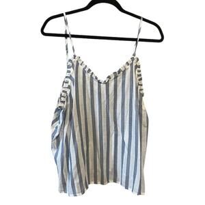 A.N.A. A New Approach Camille Stripe Tank size XL Blue and White